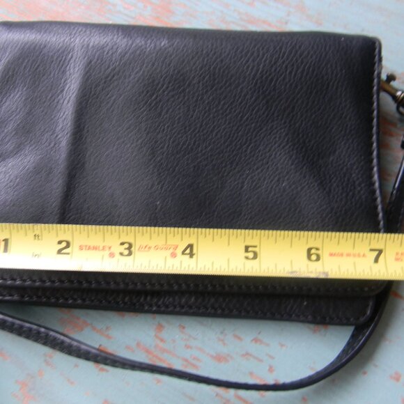 BLACK SMALL QUAGGA GENUINE LEATHER CROSSBODY HANDBAG - Picture 2 of 7